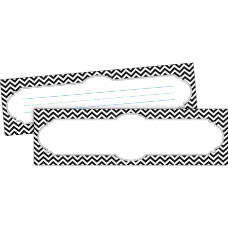 Barker Creek Chevron Black Tie Affair Bulletin Board Signs/Name Plates, 36/Pack 1425